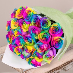 Two Dozen Rainbow Rose Bouquet
