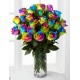 Twenty Rainbow Rose in Vase Twenty Rainbow Rose in Vase