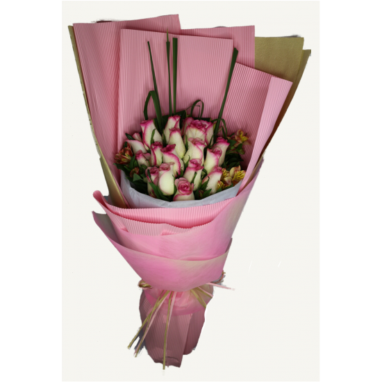 One and a half dozen Milk Pink Roses Bouquet One and a half dozen Milk Pink Roses Bouquet