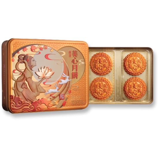 Maxim White Lotus Seed Paste Moon Cake with 2 Egg Yolks Maxim White Lotus Seed Paste Moon Cake with 2 Egg Yolks