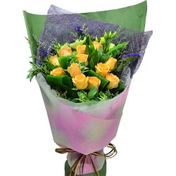 Radiant Charm Orange Roses Bouquet