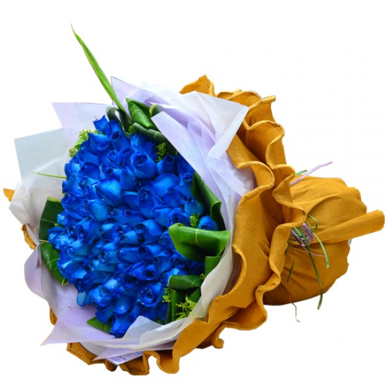 Romantic Forever 99 Blue Color of Roses Bouquet Romantic Forever 99 Blue Color of Roses Bouquet