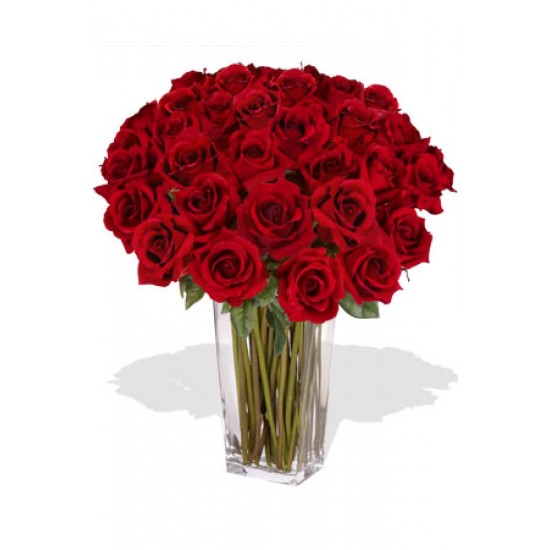 38 Rose Arrangement in Crystal Vase 38 Rose Arrangement in Crystal Vase