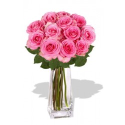 12 Rose Vase Bouquet