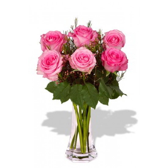 6 Rose Vase Bouquet 6 Rose Vase Bouquet
