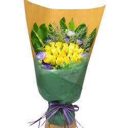 Golden Bliss 18pcs Yellow Roses Bouquet Golden Bliss 18pcs Yellow Roses Bouquet