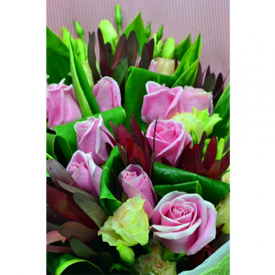 One Dozen Special Pink Color Roses Bouquet, Sleeping Queen Valentines Day One Dozen Special Pink Color Roses Bouquet, Sleeping Queen Valentines Day
